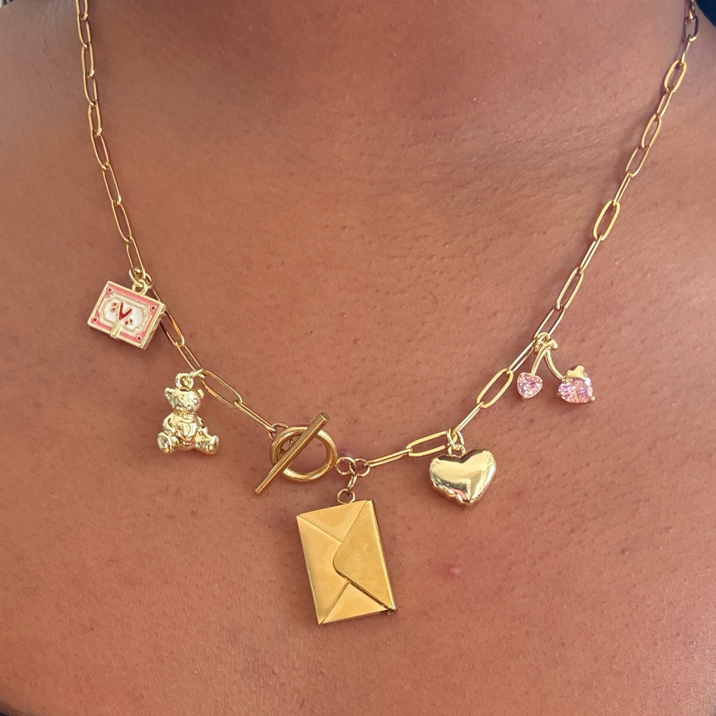 The Lover's Charm Necklace in Pink