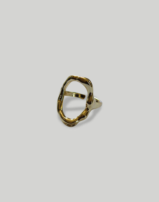 The Adjustable Hammered Oval Ring